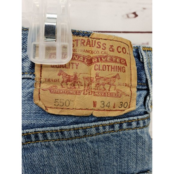 Levi Strauss & Co Men's 550 Relaxed Fit Cotton Blue Denim Jeans Size 34X30 - Picture 3 of 10